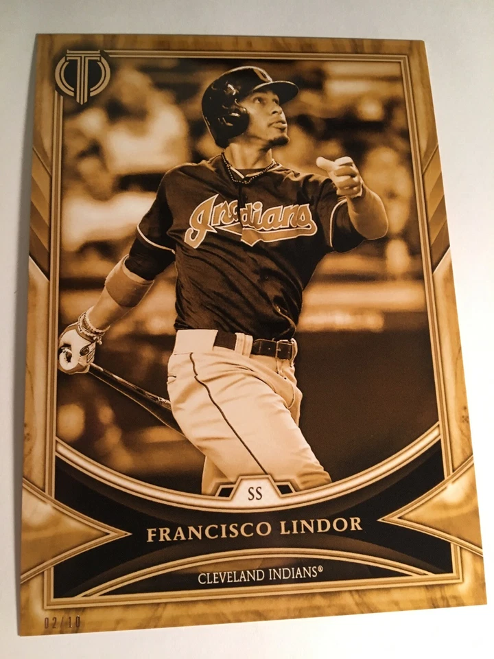 2018 Topps Tribute Jumbo 5x7 Francisco Lindor Indians 65 Gold 03/10 - Image 1 of 1