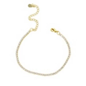 CZ Tennis Chain Bracelet - White Zircon Bangle Gold Silver Color Women Bracelets - Picture 1 of 14
