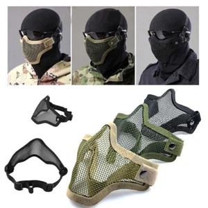 Outdoor Tactical Half -face Mask Mesh Airsoft Mask Mili-tary Headwear Breathable - Picture 1 of 10