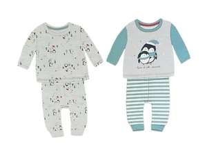 Baby Jungen Schlafanzug Pyjama 2er Set Hausanzug mit Pinguin Print Gr. 74, 80 K5 - Bild 1 von 2