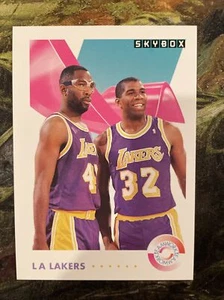 1992 Skybox #471 Magic Johnson LA Lakers James Worthy - Picture 1 of 2