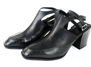G. ACLEVALY Krokodilmuster Leder High Heels Sandale Schuhe 38 Damen JAPAN Neu - Bild 1 von 12