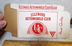 Caja de cigarros vintage años 40 inusual Illinois Automobile Club nuevo stock antiguo - Imagen 1 de 4