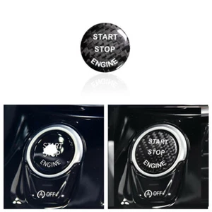 Black Carbon Fiber Start Stop Engine Push Button Switch Cover For BMW F F10 F30 - Picture 1 of 11
