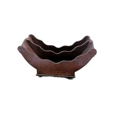 Suporte de montanha-russa raro 200+ anos georgiano 1790-1820 mogno queijo duplo - Imagem 1 de 4