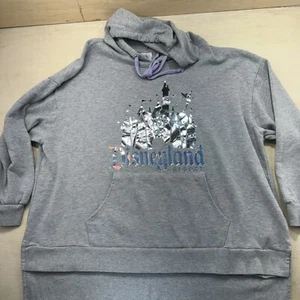 Disneyland Resort Parks Hoodie Sweatshirt Silver Reflective Shiny Castle Tink XL - Picture 1 of 21
