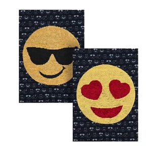 Emoji Herz Auge und Sonnenbrille Auge reversible Pailletten Wandkunst - Bild 1 von 2