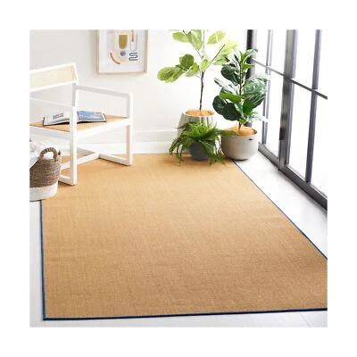 Alfombra de sisal y yute MARTHA STEWART x SAFAVIEH 5' x 7' natural/azul marino MSR9501D Foto 1 de 4