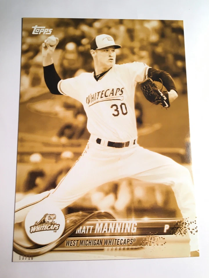 2018 Topps Pro Debut Jumbo 5x7 Matt Manning Whitecaps 10 Gold 03/10 - Image 1 of 1