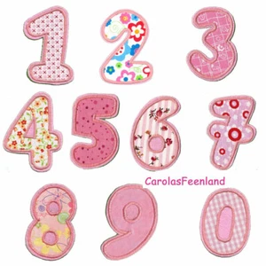 Zahl zum aufbügeln ein Aufnäher #109 RS # Neu Applikation (8,5H) rosa Geburtstag - Bild 1 von 11