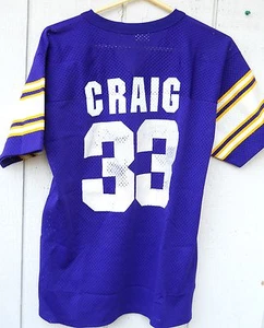  CAMISETA DE FUTBOL MINNESOTA VIKINGS ROGER CRAIG # 33 TALLA JUVENIL XLG POR LOGO - Imagen 1 de 3