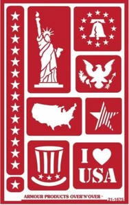 Armatura Stencil Riutilizzabile Over n Over Vetro Acquaforte - ONO Patriotic - Foto 1 di 1