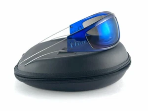 VINTAGE CHRISTIAN DIOR " COLOURFULL "  ELECTRIC BLUE WRAP SUNGLASSES 2000's Y2K - Picture 1 of 13