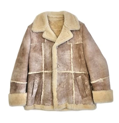Vintage 60's Sheepskin Rancher Coat Shearling Marlboro Medium - Image 1 of 4