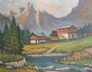 Vintage original oil painting landscape signed - Picture 1 of 21