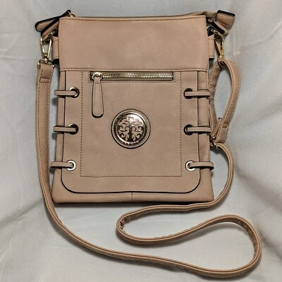 *Clearance* NEW Dasein Blush Pink Crossbody Shoulder Bag Faux Leather Purse  - Image 1 of 4