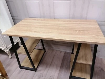 Scrivania rovere / acciao nero 120x60x77,20 - Immagine 1 di 4