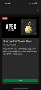 Apex Legends Gold Snowflake Weapon Charm XBOX One Series X/S Only - Picture 1 of 1