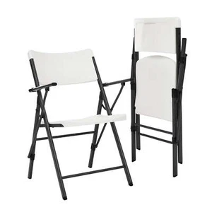 Commercial Plastic Folding Chair with Armrests, Indoor Outdoor, 2 Pack - Picture 1 of 11