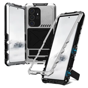 Screw Free Heavy Duty Metal Case with Tempered Glass for Samsung Galaxy - Picture 1 of 12