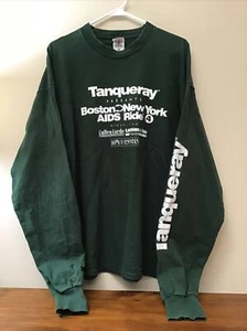 VTG 1998 Tanqueray AIDS Ride Boston New York Long Sleeve T Shirt Size XXL Green - Picture 1 of 5