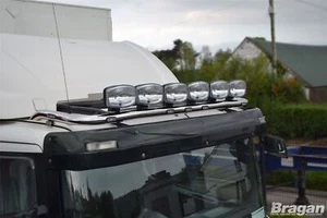 Barra de techo A + puntos jumbo + LED empotrado para Volvo FE 2006-2013 acero inoxidable - Imagen 1 de 9