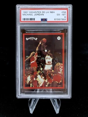 Tarjeta 1987 Michael Jordan #58 Gigantes NBA PSA 6 edición extranjera Nike Air Jordan 1 Foto 1 de 2
