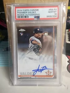 2019 Topps Chrome Framber Valdez Rookie Auto PSA 10 GEM MINT - Picture 1 of 2