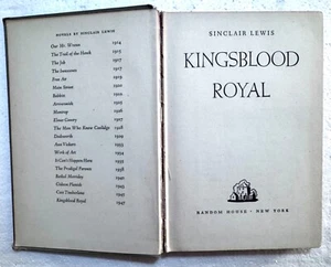 1947 1st Ed. HC book, "Kingsblood Royal", Sinclair Lewis, racial discrim satire - Bild 1 von 14