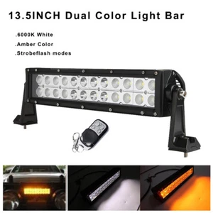 13.5" Amber/White/ Stroboflash LED WORK LIGHT BAR OFFROAD For Truck 4X4 ATV SUV - Picture 1 of 10