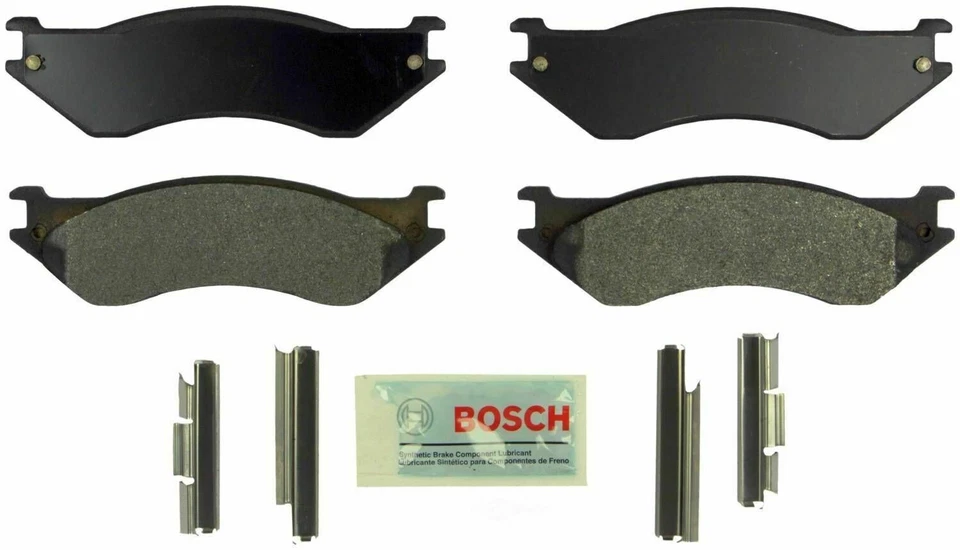 Juego de 2 pastillas de freno semimetálicas Bosch delanteras Dodge Ram 1500 98-02 BE758 nuevas Foto 1 de 2