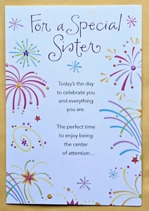 "For A Special Sister" Birthday Greeting Card (+ Envelope 5x7") - Picture 1 of 4