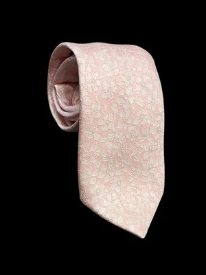 HOMBRE THOMAS ROSA FLORAL JACQUARD SARGA GRUESA TEJIDO SEDA CORBATA CUELLO 3.5 Foto 1 de 4