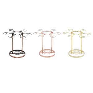 Glass Holder Countertop Stemware Storage Rack with 6 Hooks Iron Cup Organizer - Picture 1 of 22