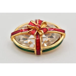 Swarovski Vintage Cristallo Regalo Pattumiera Spilla Cigno di Natale Firmato PattumieraBG - Foto 1 di 12