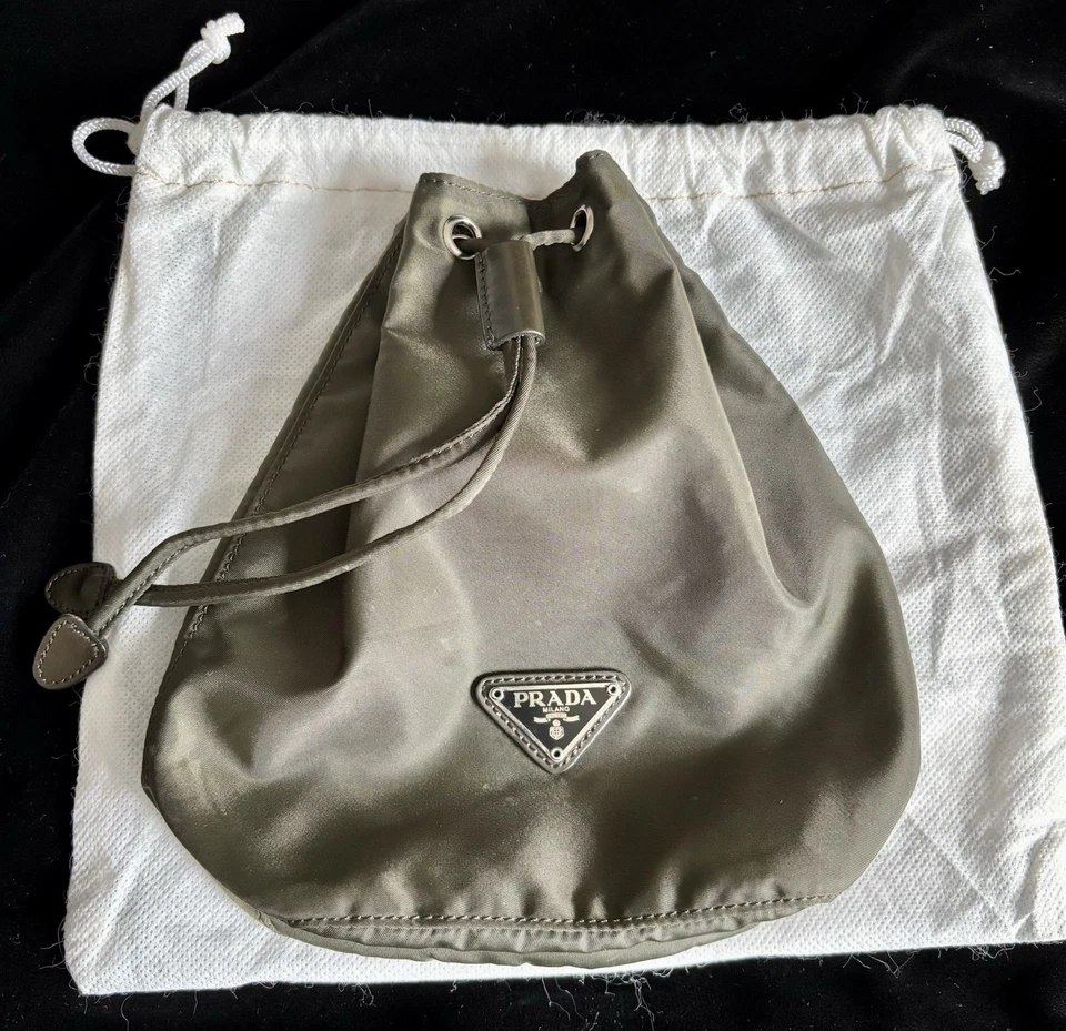 Prada Olive Green Drawstring Pouch - Image 1 of 4