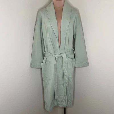 Bata de felpa francesa Everlane M/L mujer verde salvia abrigo salón algodón orgánico Foto 1 de 4