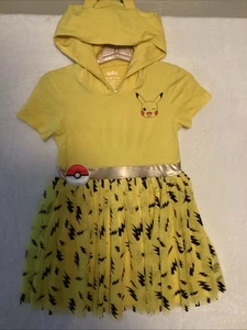Girls Pokemon Pikachu Dress Hoodie Tutu Outfit Sz XL 14 - Picture 1 of 6