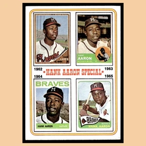Tarjeta de béisbol Hank Aaron 1962-65 #4 1974 Topps Milwaukee Braves MLB EX - Imagen 1 de 4