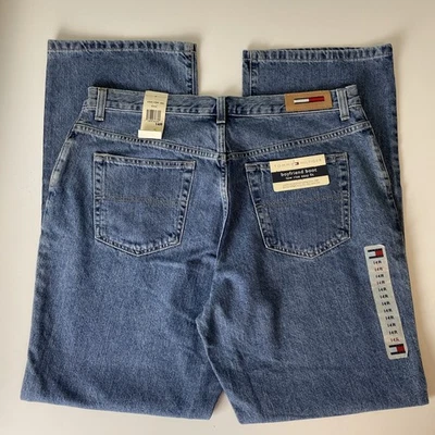 NUEVO CON ETIQUETAS Tommy Hilfiger Bota Novio Para Mujer Tiro Bajo Ajuste Fácil 14R 36”x31” Azul Foto 1 de 4