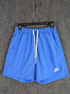 Nike Woven Sports Lined Flow Hybrid Shorts 6" Embroidered Spellout Logo Blue Sm - Picture 1 of 9
