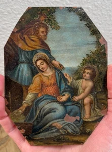 Antique 17th C. Oil Painting Virgin Mary Saint Joseph Christ Italian Spanish - Picture 1 of 7