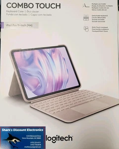 Logitech Combo Touch for iPad Pro 11-inch Keyboard Case (M4 chip) Trackpad Sand - Picture 1 of 3
