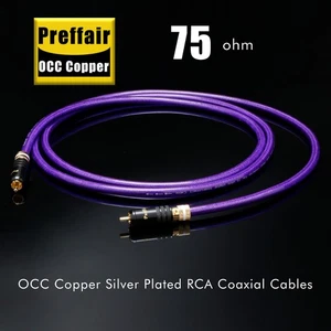 75 Ohms HiFi Coaxial Audio Cable Sliver Plated OCC Digital Cable Audio Cord Line - Bild 1 von 12