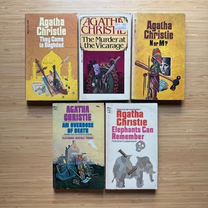 LOT of 5: Miss Marple Poirot Agatha Christie 1970s Dell PB Vintage Mystery - Picture 1 of 24