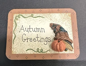 Imán de refrigerador de saludos de otoño decoración de vacaciones de otoño Cornucopia calabaza ¡Lindo! - Imagen 1 de 3