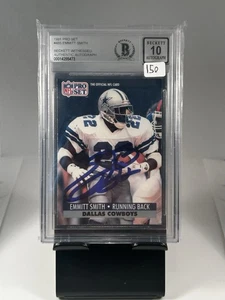 Emmitt Smith Autogramm 91 Pro Set #485 10 Auto Card Slab Beckett Witnessed - Bild 1 von 1