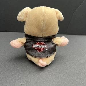 1999 Vtg Harley Davidson 5” Plush Miss Piggy Bean Bag Hog Stuffed Animal w/Vest - Picture 1 of 4
