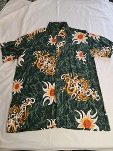 mens polo short sleeve dragon shirt soze medium color green. - Picture 1 of 7
