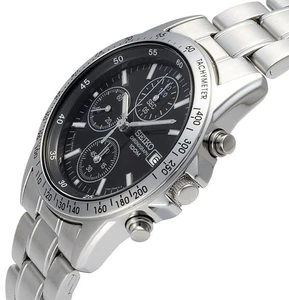 Seiko SND367P1 Herrenuhr Quarz Chronograph Zifferblatt schwarz silber SND367 - Bild 1 von 3
